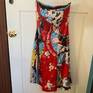 Christian LaCroix Silk Strapless Midi Dress